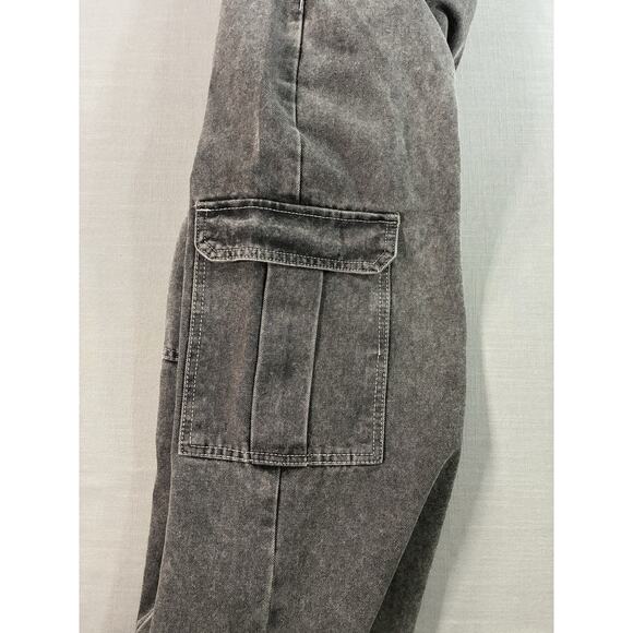 Love Fire Acid Wash Baggy Cargo Denim Skirt Womens 9 Y2K Streetwear Utility - Picture 9 of 10